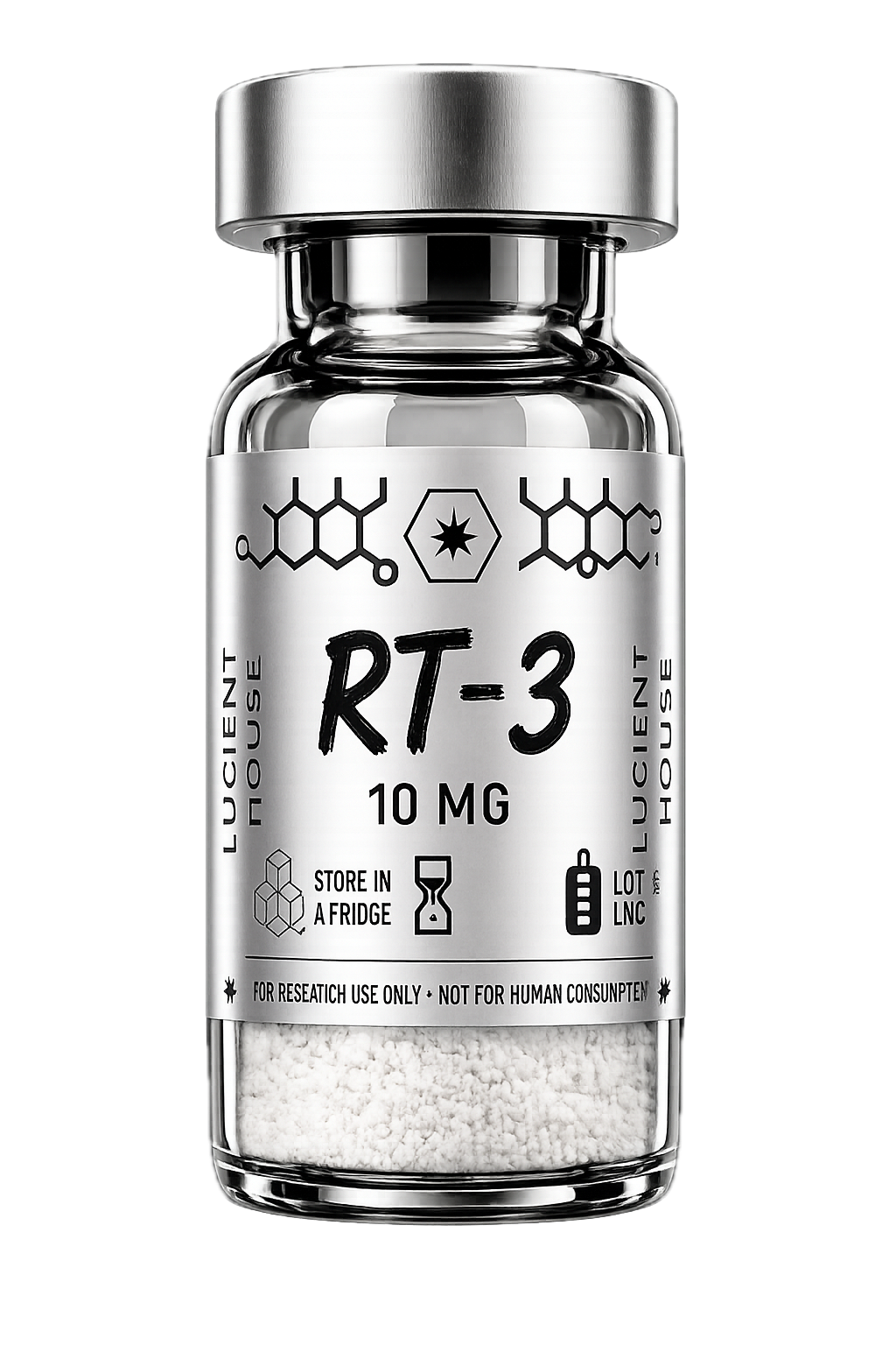 RT-3 10mg research peptide vial by Lucient House